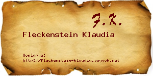 Fleckenstein Klaudia névjegykártya