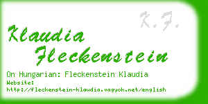 klaudia fleckenstein business card